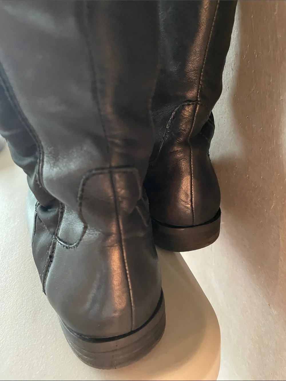 Franco Sarto Black Glove-Leather Over-The-Knee Boots
